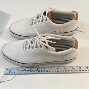 Stylish White Canvas Men's Shoes Size 9.5 M Sperry Topsider